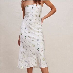 Third Form Field Flowers Strapless Tie Back Midi Dress